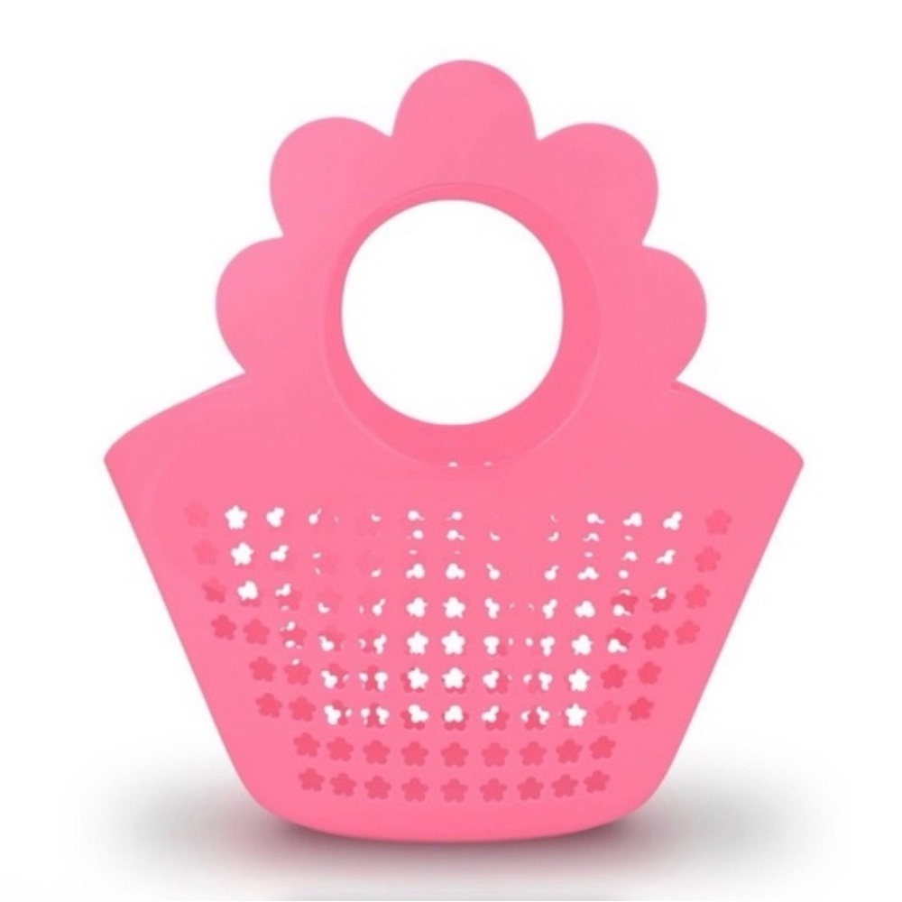 NEW!! Bullseye Playground Pink Spring Charm Tote Basket With Flower Handle (NWT)
